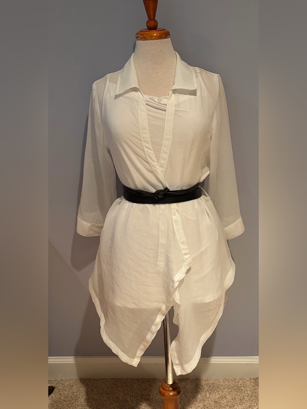 2 piece Miilla  White Asymmetrical Wrap Top